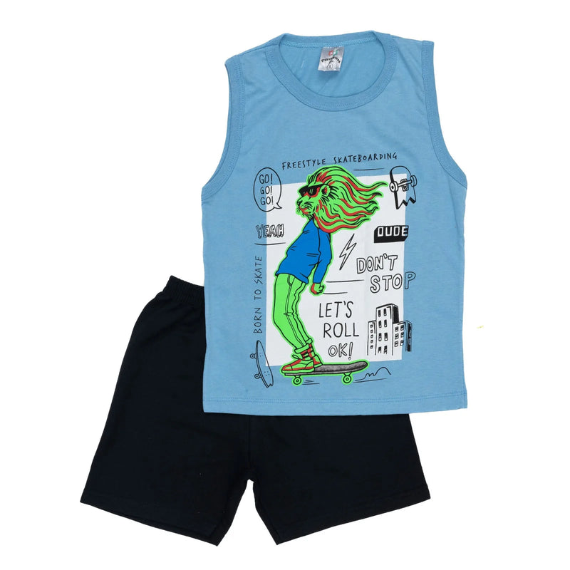 Conjunto Regata Masculino Infantil Verão Regatas Menino Bebê Barato Tamanhos 1,2,3,4,5,6,8