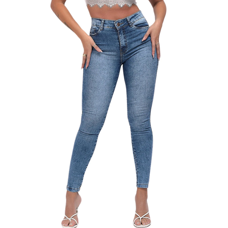 Jeans Skinny Cintura Alta Feminino