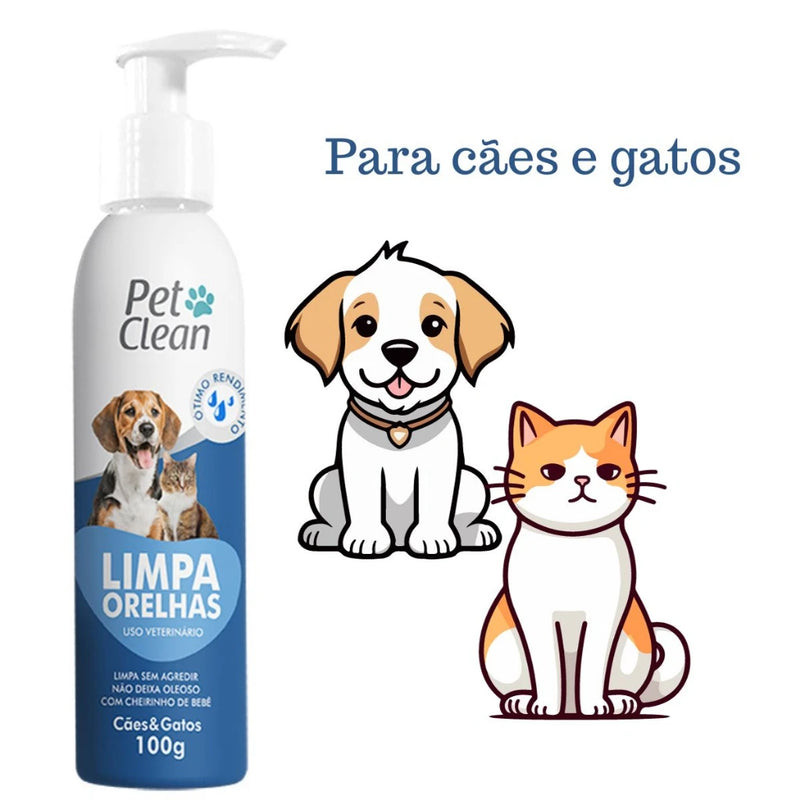 Kit Higiene Banho a Seco Pet Clean Limpeza Completa Cães e Gatos - Banho a Seco | Limpa Lágrima | Limpa Orelhas ! Limpa Patas