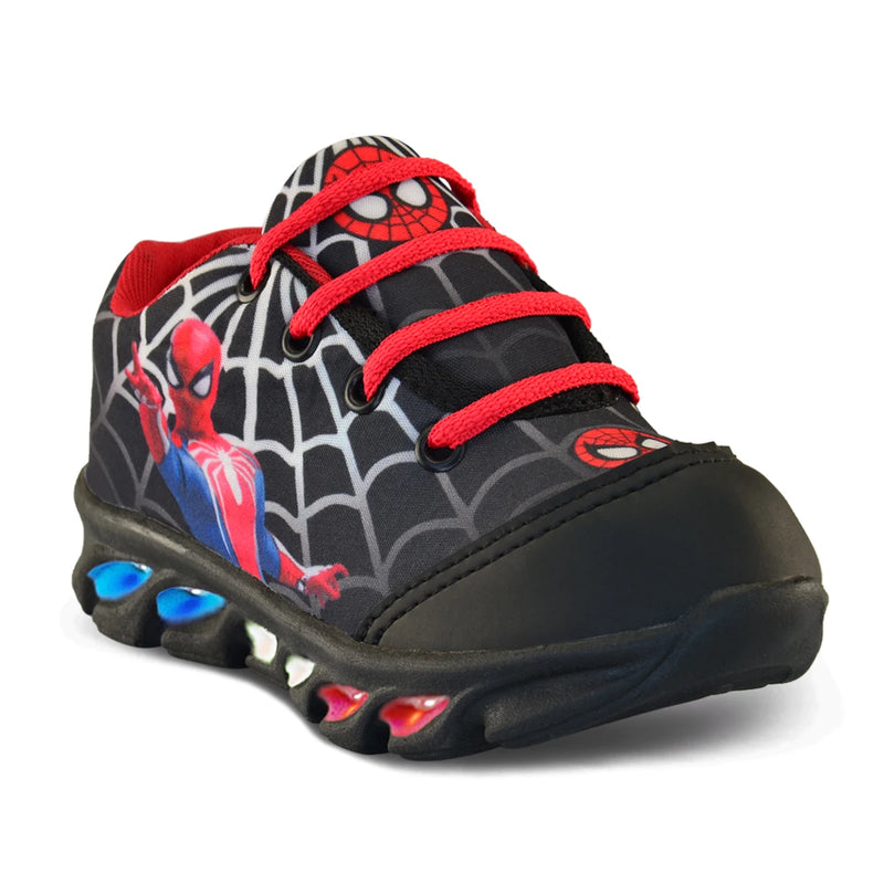 Tênis de led infantil masculino homem aranha de luzinha meninos, e mais chinelo