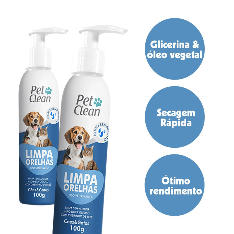 Kit Higiene Banho a Seco Pet Clean Limpeza Completa Cães e Gatos - Banho a Seco | Limpa Lágrima | Limpa Orelhas ! Limpa Patas