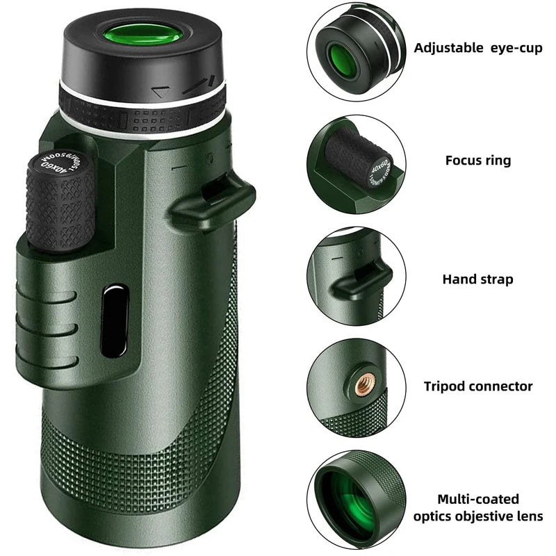 Portátil Zoom HD 5000M Telescópio Dobrável Longa Distância Mini Poderoso Telescópio para Caça Esportes Outdoor Camping em viagens