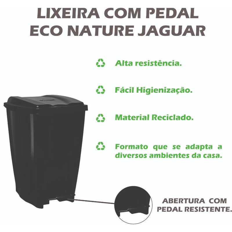 Lixeira Com Pedal 7 Litros Banheiro Cozinha Pequena Preta Escritório