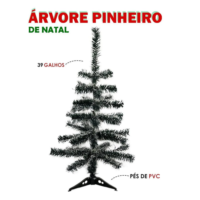 Árvore de Natal Pinheiro de Natal 60 cm Decorada 12 Mini Laços Decorativos Veludo Decoração