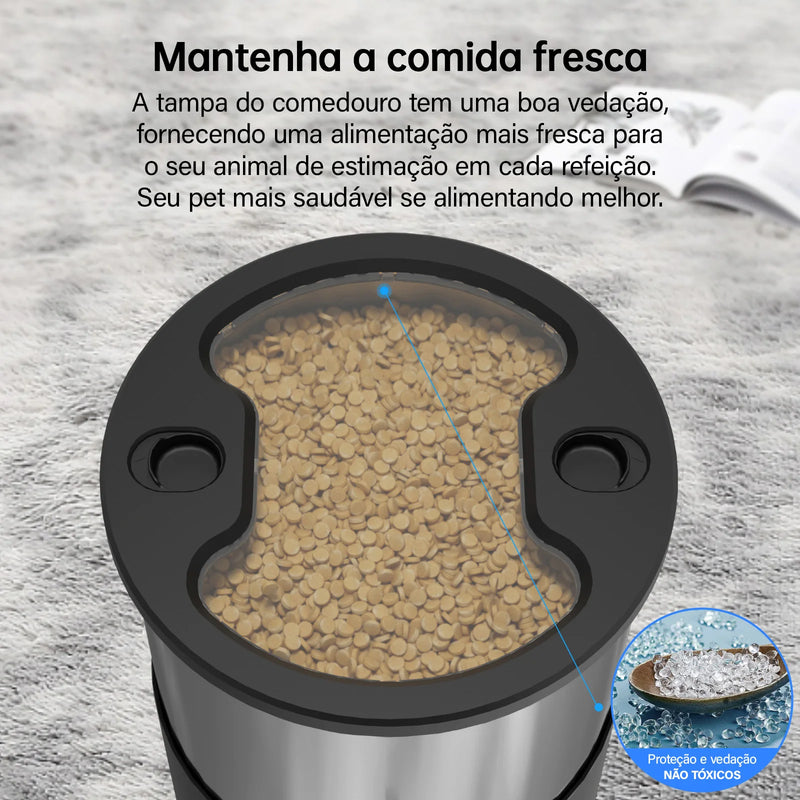 New pet Alimentador Automático para Gatos de 5L Alimentador Inteligente para Gatos e Cães de Pequeno Porte com Microfone Registrador de Tempo Alimentador Quantitativo